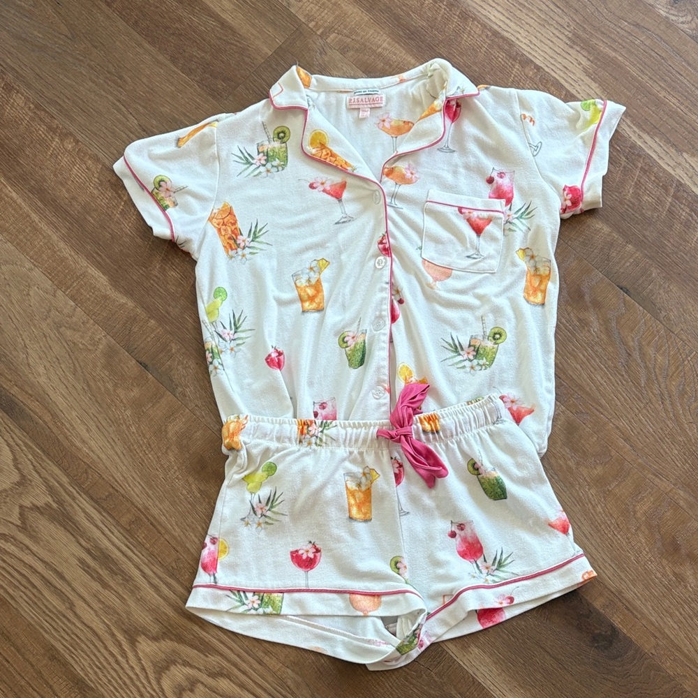 Tropical Print Pajama Set